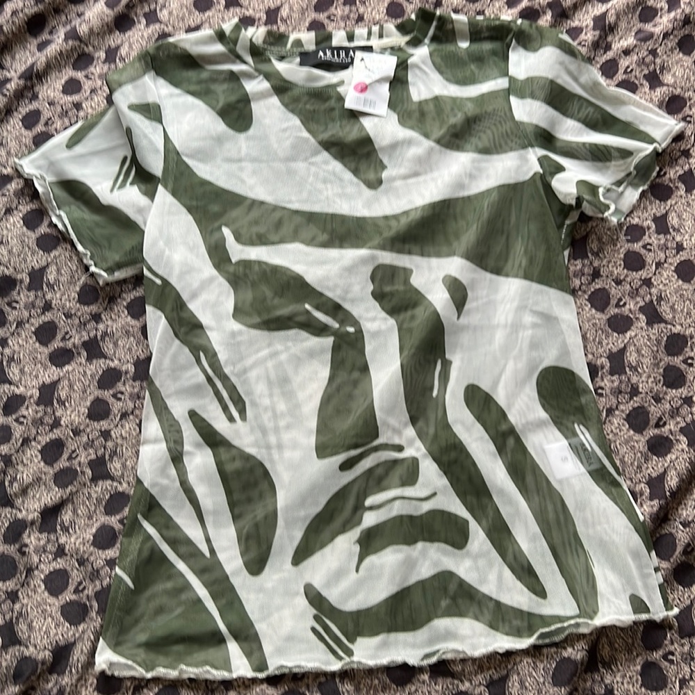 AKIRA Bicoastal Mesh Shirt, Size Small